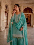 New Party Were Beautiful Fancy Heavy Embroidery And Sequins Work Top - Sharara With Dupatta