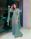 New Party Were Beautiful Fancy Heavy Embroidery And Sequins Work Top - Sharara With Dupatta