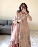 Beautiful Designer Faux Georgette Salwar Kameez With Embroidery Work