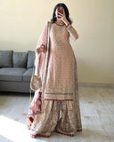 Beautiful Designer Faux Georgette Salwar Kameez With Embroidery Work