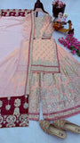 Beautiful Designer Faux Georgette Salwar Kameez With Embroidery Work