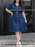 High quality denim fabric with belt 3/4 sleeve length Four side pockets Dress