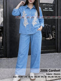 Embroidery Cordset BIGGER sizes Fabric Denim