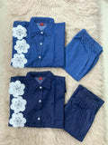 Embroidery Cordset BIGGER sizes Fabric Denim