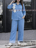 Embroidery Cordset BIGGER sizes Fabric Denim