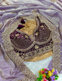 Pure Fandy satin material with c pallu embroidery work with sequences and cut work border Saree