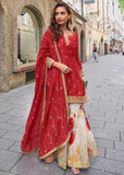 Chinon Silk with Codding Embroidery Sequence Work Salwar Kameez