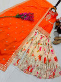 Chinon Silk with Codding Embroidery Sequence Work Salwar Kameez