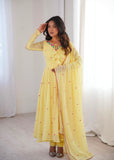 Heavy Faux Georgette with Designer Embroidery with Thread Detailing Work Salwar Kameez
