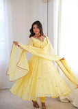 Heavy Faux Georgette with Designer Embroidery with Thread Detailing Work Salwar Kameez
