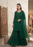 Latest Designer Georgette Top Dupatta And Sharara Set With Beautiful Embroidery Work