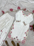READY TO WEAR SPACIAL FANCY DESIGN HEAVY EMBROIDERY AND SEQUENCE WORK TOP - FARSHI SALWAR WITH DUPATTA