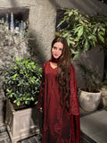 DESIGNER PAKISTANI SUIT WITH SEQUENCE EMBROIDERED AND CUT WORKED TOP PLAZZO AND DUPATTA