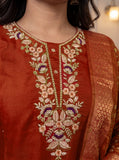 Fully Stitched 3 Pieces Embroidery Sequence work Kurta and Pant & Dupatta Set