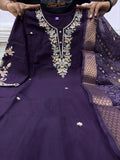Fully Stitched 3 Pieces Embroidery Sequence work Kurta and Pant & Dupatta Set