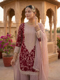 New Designer Party Wear Look Top-Plazzo and Dupatta With Heavy Embroidery Work