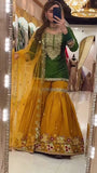 New Designer Heavy Faux Georgette Party Wear Top Sharara and Dupatta