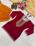 New Designer Heavy Faux Georgette Party Wear Top Sharara and Dupatta