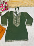 New Designer Heavy Faux Georgette Party Wear Top Sharara and Dupatta
