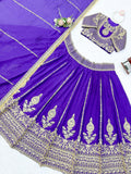 Vichitra silk with Coding dori with thread with Sequence work Beautiful Lehenga Choli
