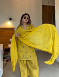 Designer Party Wear Look Mul Chandheri & Farshi Palazzo With Dupatta Set