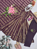 Heavy Viscose Weaving Zequard with Real Mirror Lace Work Salwar Kameez
