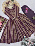 Heavy Viscose Weaving Zequard with Real Mirror Lace Work Salwar Kameez