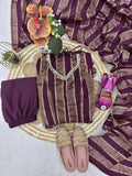 Heavy Viscose Weaving Zequard with Real Mirror Lace Work Salwar Kameez