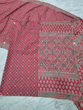 Premium Chinon Silk With Beautiful Print And With Beautiful Real Mirror Work Saree