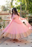 Latest Designer Party Wear Natural Crep Silk Anarkali Suit