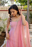 Latest Designer Party Wear Natural Crep Silk Anarkali Suit