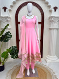 Latest Designer Party Wear Natural Crep Silk Anarkali Suit