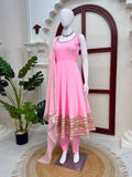 Latest Designer Party Wear Natural Crep Silk Anarkali Suit
