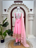 Latest Designer Party Wear Natural Crep Silk Anarkali Suit