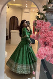 Designer Crunchy Silk Gown Bottom And Dupatta With Embroidery And Sequence Work