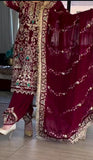 New Designer Party Wear Look Natural Crep Top Dhoti Salwar and Dupatta