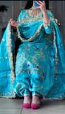 New Designer Party Wear Look Natural Crep Top Dhoti Salwar and Dupatta