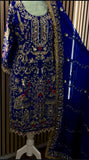 New Designer Party Wear Look Natural Crep Top Dhoti Salwar and Dupatta