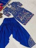 New Designer Party Wear Look Natural Crep Top Dhoti Salwar and Dupatta