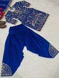 New Designer Party Wear Look Natural Crep Top Dhoti Salwar and Dupatta