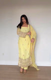 DESIGNER 3 PIECES KURTI  PENT AND DUPATTA WITH EMBROIDERY WORK