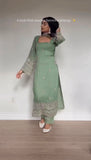 DESIGNER 3 PIECES KURTI  PENT AND DUPATTA WITH EMBROIDERY WORK