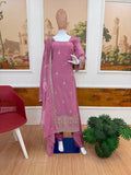 DESIGNER 3 PIECES KURTI  PENT AND DUPATTA WITH EMBROIDERY WORK