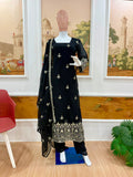 DESIGNER 3 PIECES KURTI  PENT AND DUPATTA WITH EMBROIDERY WORK
