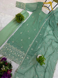 DESIGNER 3 PIECES KURTI  PENT AND DUPATTA WITH EMBROIDERY WORK