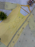 DESIGNER 3 PIECES KURTI  PENT AND DUPATTA WITH EMBROIDERY WORK