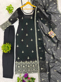 DESIGNER 3 PIECES KURTI  PENT AND DUPATTA WITH EMBROIDERY WORK