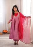 Beautiful Designer  Roman Silk Anarkali Suit With Embroidered Sequence With Real Mirror Work
