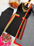 Designer Party Wear Pure Mul Chandheri Top  Palazzo With Dupatta Set