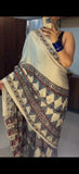 Premium Chinon Silk With Beautiful Print And With Beautiful Sequins Work Saree